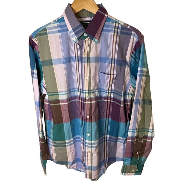 New Lands' End Long Sleeve Button Down Shirt - Size Medium 15-15 1/2 Neck - Picture 1 of 3